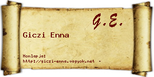 Giczi Enna névjegykártya